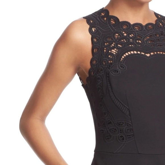 Ted Baker Verony Embroidered Skater Dress in Black - Picture 2 of 16